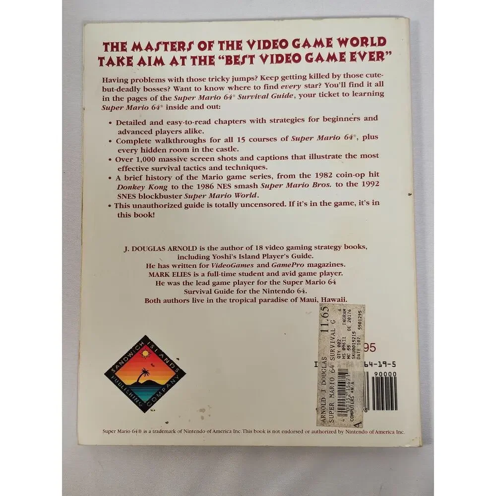 Nintendo 64 N64 Super Mario Survival Strategy Guide 1st Edition Soft Cover Used